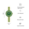 BS Bee Sister FA1698 Ladies Simple Temperament Retro Malachite Texture Small Green Watch(Silver)