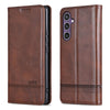 For Samsung Galaxy A36 5G AZNS Magnetic Calf Texture Flip Leather Phone Case(Dark Brown)