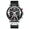 CURREN M8329 Casual Sport Leather Watch for Men(White black)