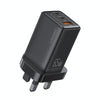 USAMS US-CC196 65W ACC Three Ports GaN Charger, UK Plug(Black)
