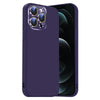 For iPhone 12 Pro Max Nano Lens Cover Liquid Silicone Phone Case(Dark Purple)