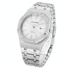 CAGARNY 6885 Octagonal Dial Quartz Dual Movement Watch Men Stainless Steel Strap Watch(Silver Shell White Dial)