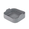 Air Fryer Silicone Grill Pan Accessories, Size: Square 20.5 cm(Gray)