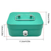 Portable Metal Safe Cash Box Piggy Bank Money Organizer with Key(Small Green)