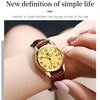 OLEVS 5566 Women Simple Single Calendar Waterproof Quartz Watch(Gold)
