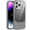 For iPhone 14 Pro Max Litchi Texture TPU Hybrid Acrylic Phone Case(Grey)