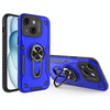 For iPhone 15 Plus Metal Rotating Bracket TPU + PC Magnetic Phone Case(Navy Blue)
