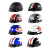 Soman Electromobile Motorcycle Half Face Helmet Retro Harley Helmet with Goggles(Matte Black Italy NO.76)