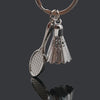 2pcs Simulated Badminton Metal Key Chain Arena Club Gift(Small)