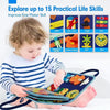 Felt Montessori Toddler Dressing Tying Shoes Early Learning Board Children Puzzle DIY Busy Board(Blue)