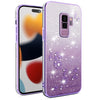 For Samsung Galaxy S9+ Gradient Glitter Flower All-inclusive Phone Case(Purple)