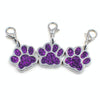 10 Dark Purple Enamel Paw Print Charms - Jewellery Making