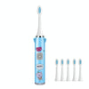USB Charging Fully Automatic Ultrasonic Cartoon Children Electric Toothbrush, Color: Blue with 6 Heads