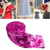 ZP000875 8 Rows Elastic Sequin Lace Webbing DIY Clothing Accessories, Length: 5m, Width: 7.5cm(Rose Red)