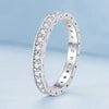 No.7 S925 Sterling Silver Platinum-plated Fine Flash Zircon Single Ring