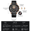 VAVA VOOM 2311P-FK Rose Gold Shell Brown Belt Men Waterproof Sports Luminous Calendar Casual Quartz Hollow Watch
