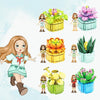 13001 CAYI Succulent Potted Plant Small Particle Puzzle Building Block Toy