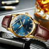 OLEVS 6896 Men Multifunctional Luminous Waterproof Quartz Watch(Blue)