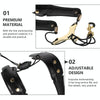 Saxophone Double-Shoulder Strap Leather Adjustable Lanyard For Tenor Alto Sax Accessories(Black)