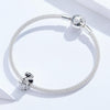 S925 Sterling Silver Relief Number Series 0-9 Beads DIY Bracelet Necklace Accessories, Style:3