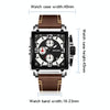 SANDA 5304 Quartz Men Watch Three Eyes Six Stitches Simple Calendar Waterproof Waist Watch(Belt Coffee)