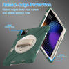 For Xiaomi Pad 7 / 7 Pro Rotatable Holder Silicone Hybrid PC Tablet Case with Shoulder Strap(Emreald Green)