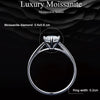 MSR004 Sterling Silver S925 Six Claw Moissanite Ring White Gold Plated Jewellery, Size: No.9