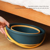 Small 5L Folding Thickened Portable Plastic Bucket Outdoor Fishing Barrel Car Travel Wash Barrel(Deep Blue)