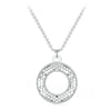 S925 Sterling Silver Platinum Plated Shining O Necklace Jewelry