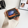 For Samsung Galaxy Z Flip5 Integrated Magnetic Axis Solid Color Leather Texture Phone Case(Blue)