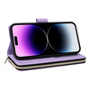 For iPhone 14 Pro Max Nine-card Slots Zipper Wallet Bag Leather Phone Case(Light Purple)