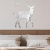 8pcs /Set Acrylic Deer Mirror Wall Stickers Home Background Decoration(Silver)