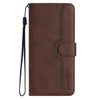 For Samsung Galaxy A36 5G Heart Pattern Skin Feel Leather Phone Case(Brown)