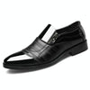 Men Business Dress Pointed Toe Slip-On Shoes, Size:43(Black)