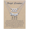 2 In 1 Angel Lucky Numbers Layered Necklace Set Women Collarbone Chain Jewelry, Style: Angel+2 Silver