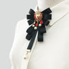 Women Court Style Heart-shaped Diamond Peal Bow Tie Brooch Clothing Accessories, Style:Pin Buckle Version(Blue)