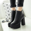 Autumn And Winter Thick And High Heeled Warm Low Boots For Ladies, Size: 38(Black Two Cotton)