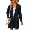 Autumn And Winter Women Button Long Sleeve Loose Cardigan Jacket, Size: S(Navy)