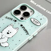 For iPhone 14 Pro Max Skin Feeling Jelly TPU Hybrid PC Phone Case(Dog White)