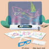 Multifunctional Luminous 3D Children Drawing Board, Without Watercolor Pen, Style: 3D Dinosaur