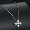 S925 Sterling Silver Plated with Platinum Lucky Four-leaf Clover Moissanite Necklace(MSN038)