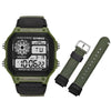 SYNOKE 9619B Nylon Canvas Strap Luminous Waterproof Digital Watch(Green Head Green Belt)