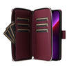 For iPhone 13 Pro Nine-card Slots Zipper Wallet Bag Leather Phone Case(Wine Red)