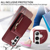 For Samsung Galaxy S25+ 5G Crossbody Lanyard Zipper Wallet Leather Phone Case(Wine Red)