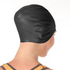 Adult Solid Color Waterproof Silicone Swimming Cap(Black)