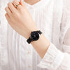 SKMEI 1528 Simple Fashion Lady Watch Casual Netting Scale(Black)