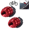 4 PCS Universal Grenade Shaped Bicycle Tire Valve Caps(Red)