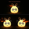 Smiling Rabbit Creative Touch 3D LED Decorative Night Light, AAA Battery Version (Blue)