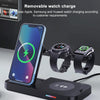 For Samsung Series 3 in 1 15W Earphones/Phones/Watch Fold Wireless Charger Stand(Black)