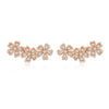 Flowers Zircon Earrings Sterling Silver Female Earrings Simple Earrings, Color:Rose Gold